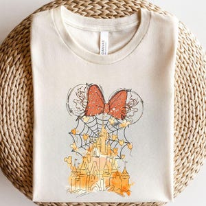 Disney Castle Halloween Shirt, Watercolor Disney Minnie Shirt, Disneyland Halloween Shirt, Halloween Couple Shirt, Gift for Her