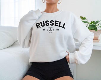 George Russell Racing Car Sweatshirt  Motor Sport Racing Sweater  Official Merchandise