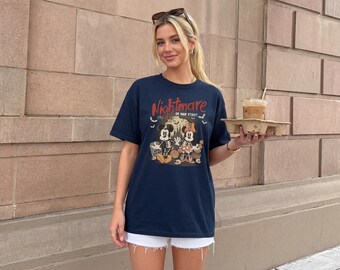 Nightmare On Main Street T-Shirt, Cute Spooky Disney Castle Halloween Tee, Halloween Party Disney Trip Outfit, Disney Halloween