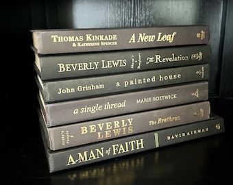 Staging Books, Decor Books, Bookshelf Decor, Book Bundle, Black Books