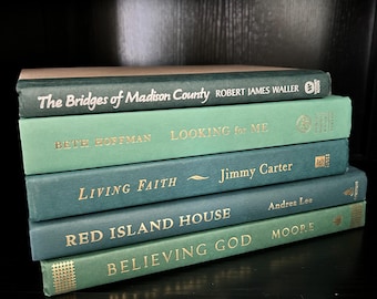 Green Staging Books: Bookshelf Decor Book Bundle