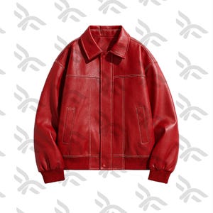 Women Oversized Leather Jacket Streetwear Bomber Style Real Leather Jacket Winter Outerwear Ladies Bomber Trendy Jacket for Her
