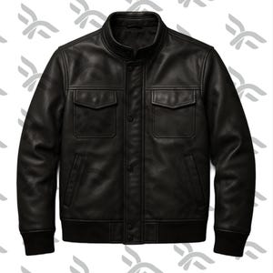 Tom Hardy Mob Land Inspire Black Leather Jacket Matte Bomber Jacket for Men Vintage Biker Jacket Movie-Inspired Handmade Outerwear