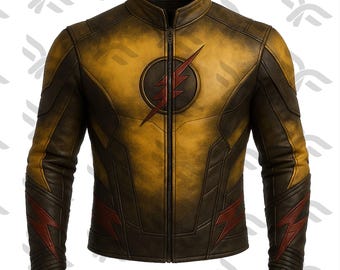 Men Reverse-Villain Leather Jacket Motorcycle Jacket Comic Con Eobard Cosplay Jacket Handmade Cosplay Jacket Gift for Boys