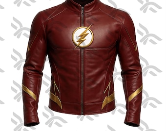 Jaqueta de couro Speedster masculina: Cosplay de super-herói feito à mão, Comic Con