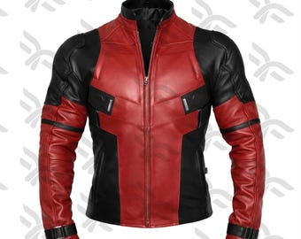 Red & Black Leather Biker Jacket: Crimson Vanguard Streetwear