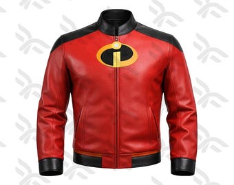 Red Leather Cosplay Jacket - Comic Style Biker Costume