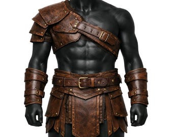 Viking Costume Handcrafted Medieval Arm, Shoulder & Waist Guards, Barbarian Cosplay Costume