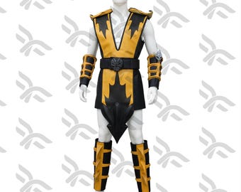Handmade Leather Scorpion Costume Mortal Kombat Inspired Warrior Armor Cosplay for Men