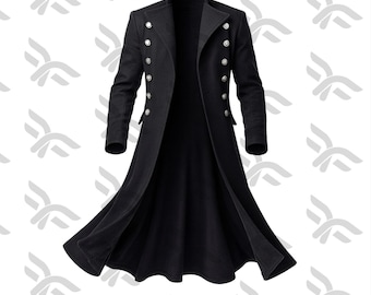 Men Pirate Long Coat Handmade Gothic Overcoat Pirate Coat Captain Costume Captain Sails Coat Gift For Boys