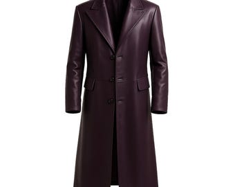 Men Joker Coat Handmade Heath Ledger Long Trench Coat  Halloween Cosplay Gothic Villain Coat Joker Purple Coat Gift For Him