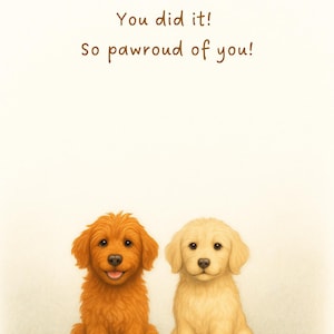 Tu as réussi ! Carte numérique Labradoodle – Tellement adorable ! – Carte de félicitations imprimable – Cadeau de fin d'études pour chien – Téléchargement instantané