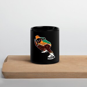 Kasàlà Vibes Guy in Sneakers Black Glossy Mug