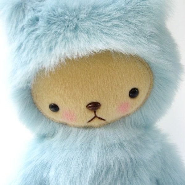 RESERVED for fleagreen16 Kawaii Teddy Bear Plushie Baby Blue Faux Fur Large PIPER