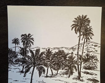 Dünenlandschaft mit Palmen