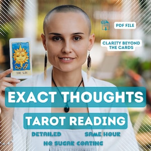 Exact Thoughts Tarot Reading, PDF File, Same Hour, Relationship Tarot Guidance, Psychic Love Reading, Tarot Insight, Exact Feelings Reading