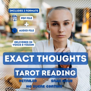 Exact Thoughts Tarot Reading, PDF + Audio File, Same Hour Reading, Clear Insight, Intuitive Truth, Mental Clarity, Accurate Tarot Guidance