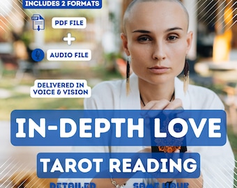 Lectura de Tarot del Amor a fondo, PDF + audio, a la misma hora, visión profunda de las relaciones, mensaje psíquico preciso, guía amorosa personalizada