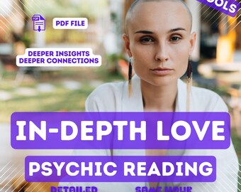 In-Depth Love Psychic Reading No Tools, PDF File, Same Hour, Accurate Feelings, Depth Relationship reading, No Cards Reading, Love, Couples