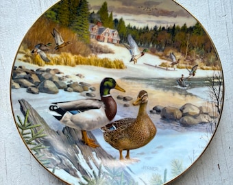 Knowles Fine China Mallard Collectible Plate by Bart Jerner (1986) w/COA