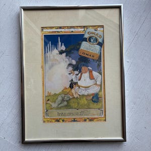Antique Framed Omar Cigarette Advertising Poster