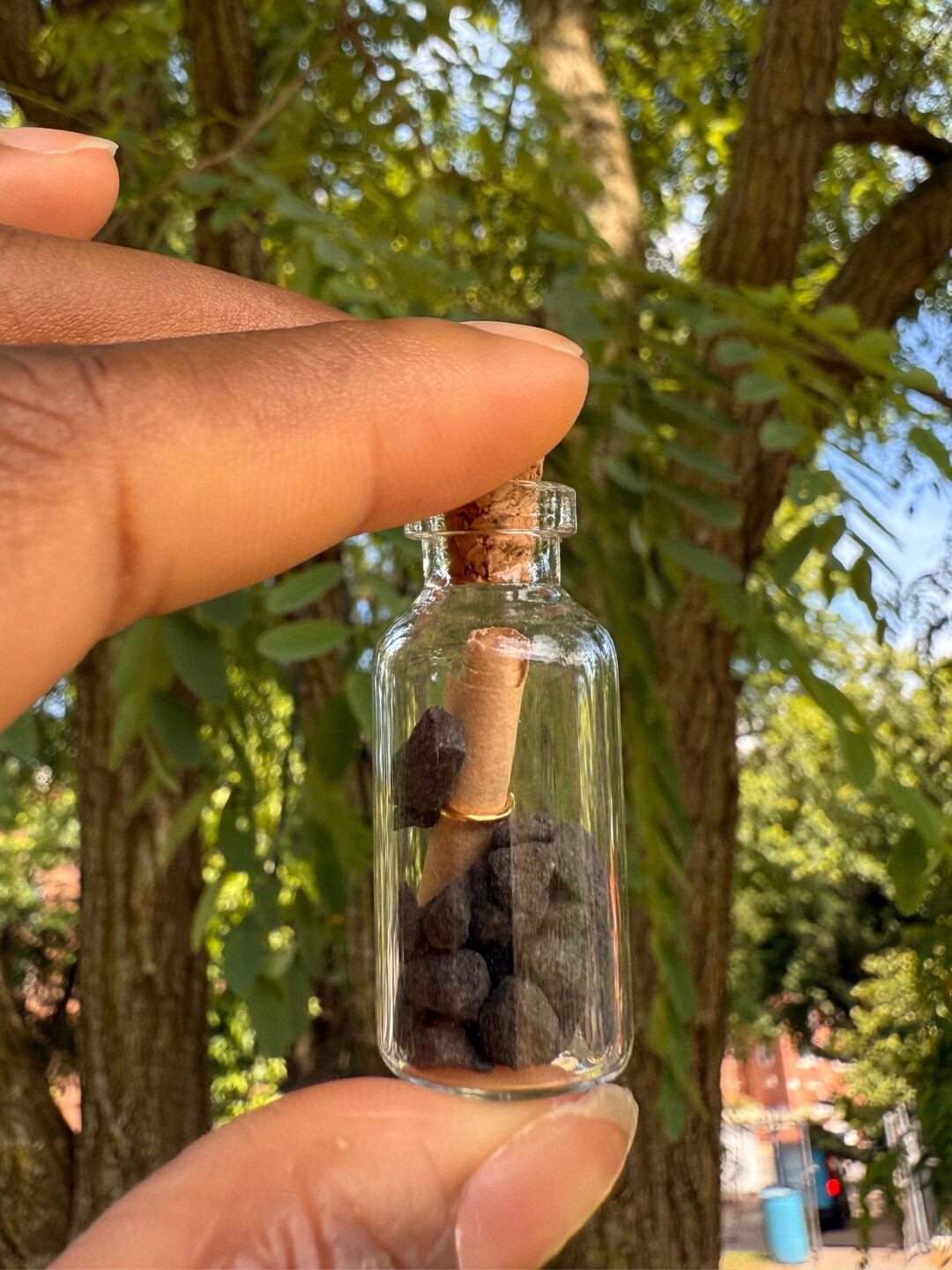 Mini Message Jar Mini Glass Message Jars | Tiny Scroll Bottle Decor Black Pebbles | Cute ...