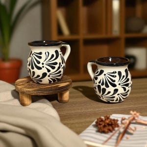 Set of 2-Mexican Clay Mug – Talavera, Jarrito, Taza