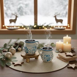 Set of 2 Talavera Coffee Mugs 16 oz | Authentic Mexican Mugs | Hand-Painted Ceramic Kitchen Gift | Hot or Cold Use | Lead-Free Mug Set