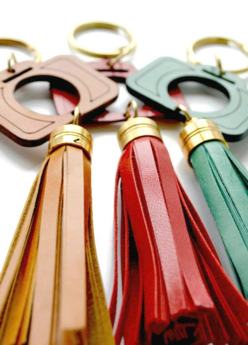Leather Keyring Leather Tassel Keyring Bag Charm Leather Etsy UK