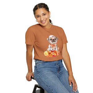 Adorable Pug Autumn T-Shirt, Cute Dog Lover Tee, Fall Fashion Shirt, Gift for Dog Owners, Casual Outfit for Pet Lovers