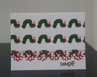 Very Hungry Caterpillar Note Cards - Handcrafted and Personalize (2 Pattern Options)