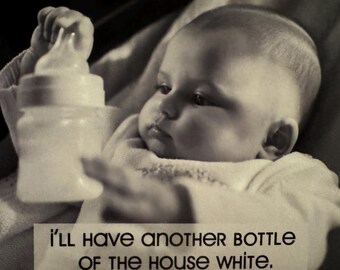 NB-8 G&G - Bottle of the House White - Vintage New Baby card