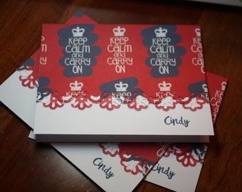 Keep Calm and Carry On Handcrafted Note Cards