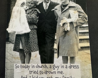 Funny baptism card - So today in church.....