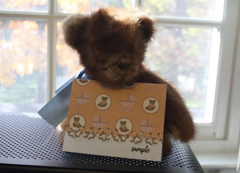 Teddy Bears and Strollers Handmade Note Cards