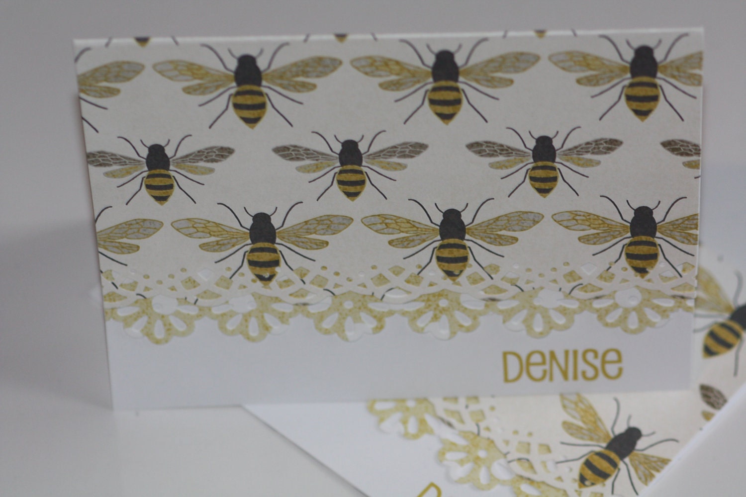 Personalized Bumble Bee Handcrafted Note Cards Personalization May Be