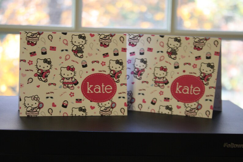 Hello Kitty Personalized Handcrafted Note Cards Etsy