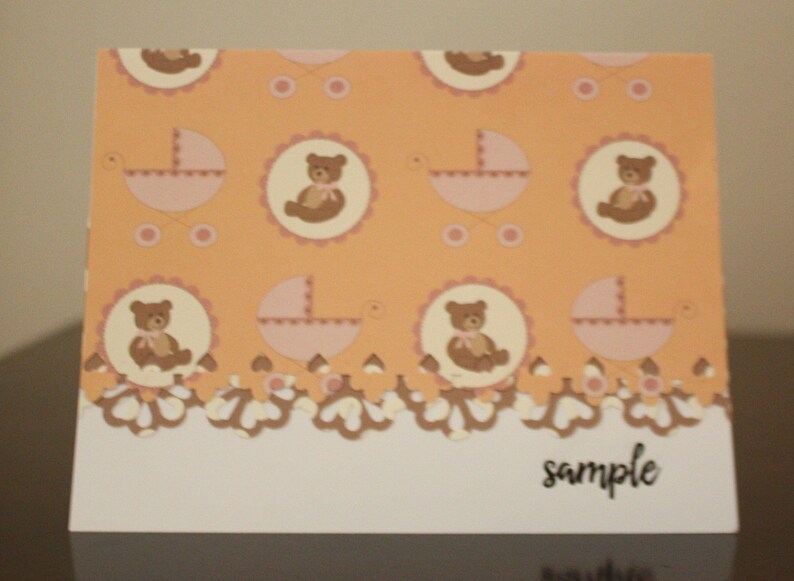 Teddy Bears and Strollers Handmade Note Cards