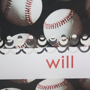 Personalized Baseball themed Note Cards image 1