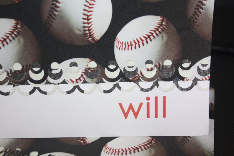 Personalized Baseball themed Note Cards image 1