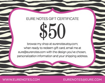 Eure Notes Gift Certificate - Fifty Dollars