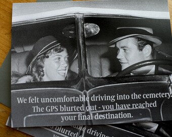 Funny Aging Humor Card: GPS Final Destination Joke (Fold-over Note Card)