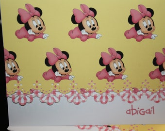 Baby Minnie Mouse theme handcrafted Note Cards - personalization may be left off