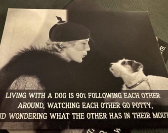 AR-71 Funny Handmade Greeting Card: Living with a dog.....