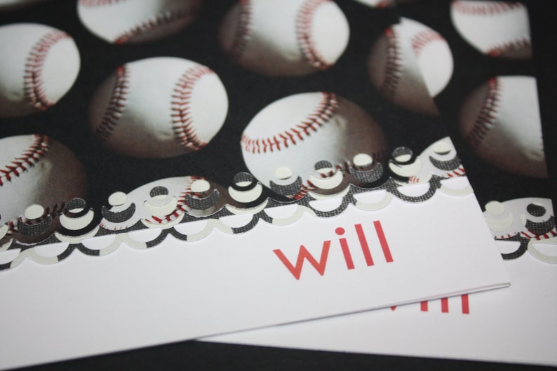 Personalized Baseball themed Note Cards image 3