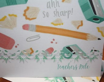 Teachers Rule! teacher themed note cards- may be personalized