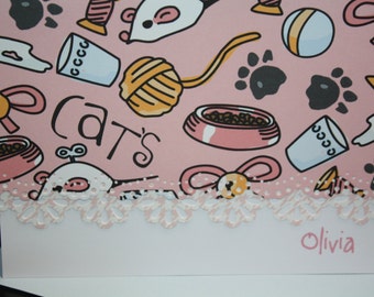 Sweet little kitty cat Note Cards - Personalization may be added