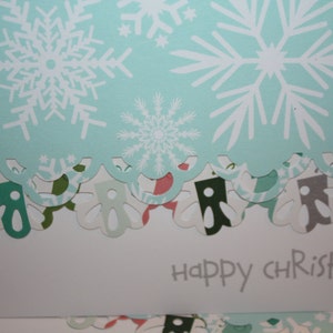 Teal Snowflake Themed Christmas Note Cards image 2