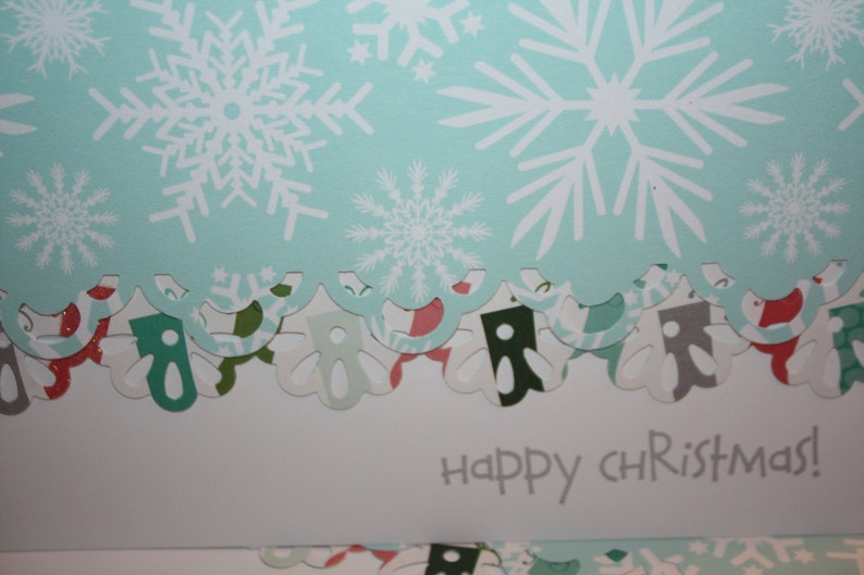 Teal Snowflake Themed Christmas Note Cards image 2