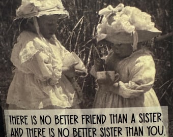 AR-107 Retro Sister Friendship Fold-over Note Card (Encouragement)